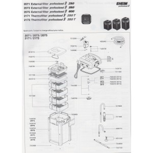 Repuesto Eheim filtro professionel 3, 2071,2073,2075,2171T,2173 T