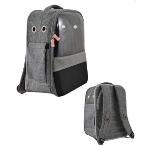 MOCHILA PARA PERROS DE VIAJE CON VENTANA GRIS MOCHILA PARA PERROS DE VIAJE CON VENTANA GRIS